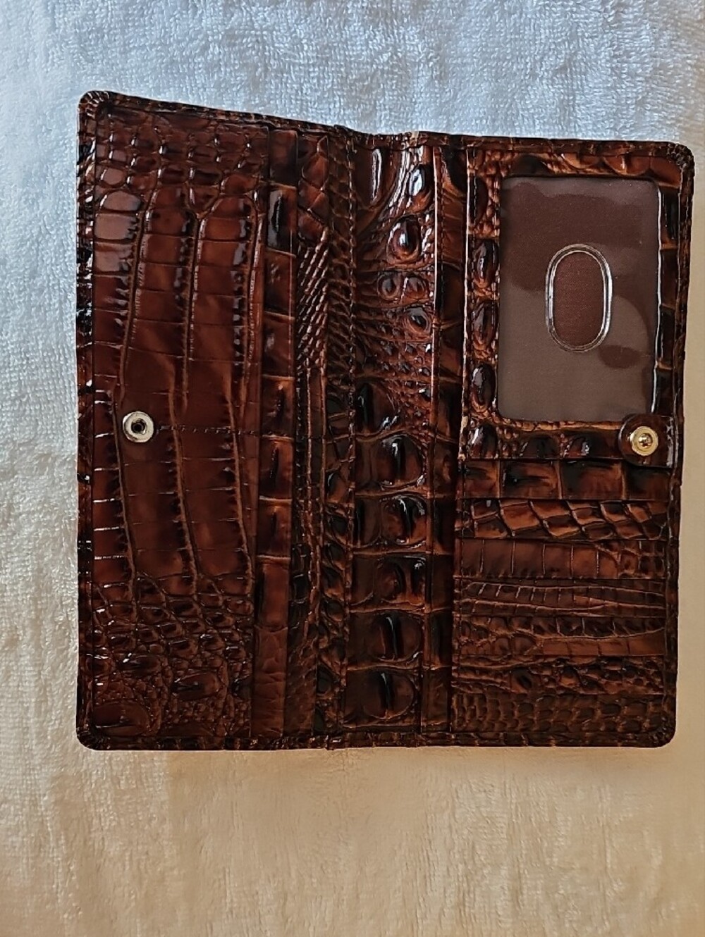 Brahmin Brown Croc-Embossed Ady Wallet - Picture 4 of 6